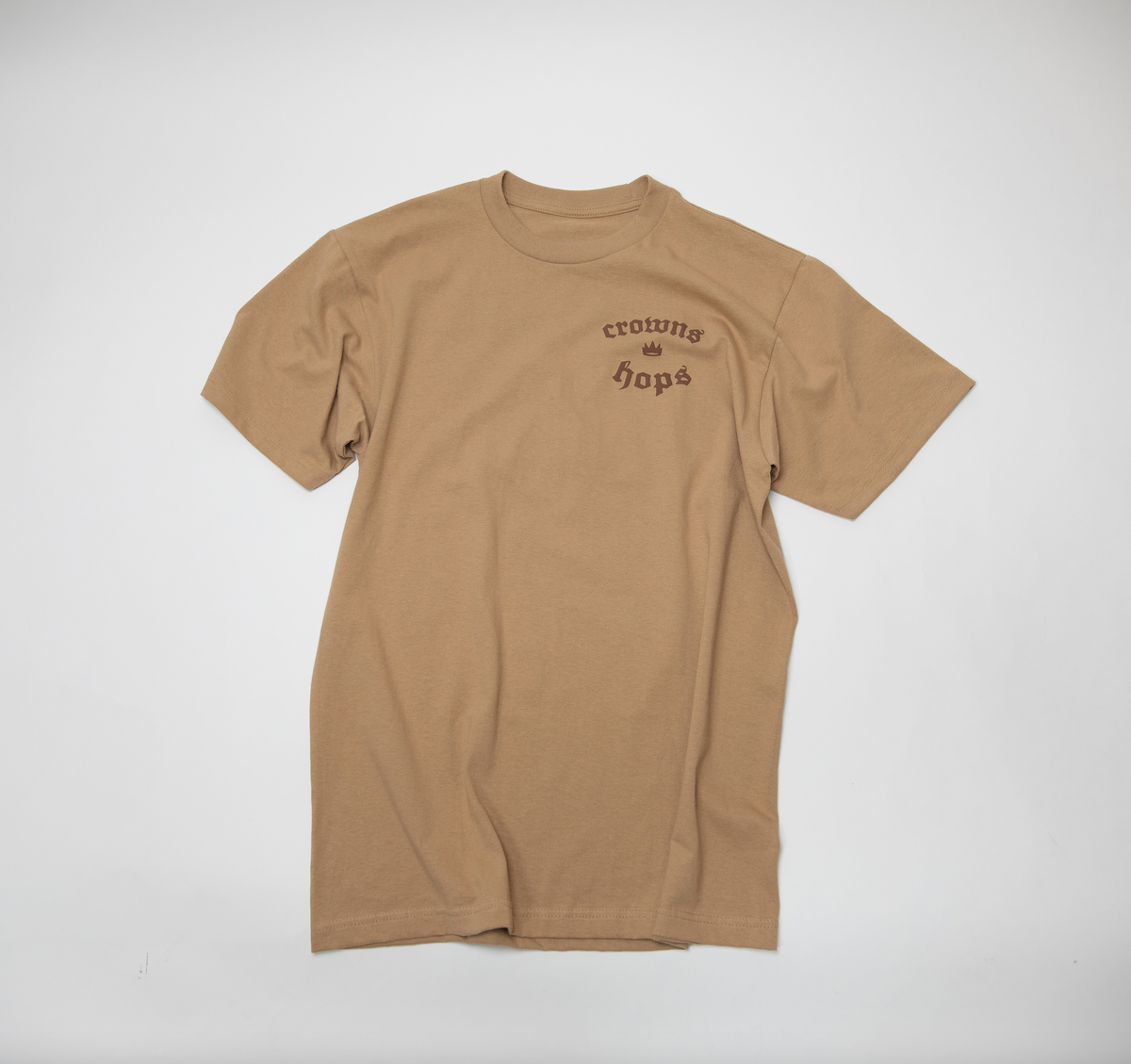 Crowns Vintage Tan + Chocolate T Shirt – Crowns & Hops